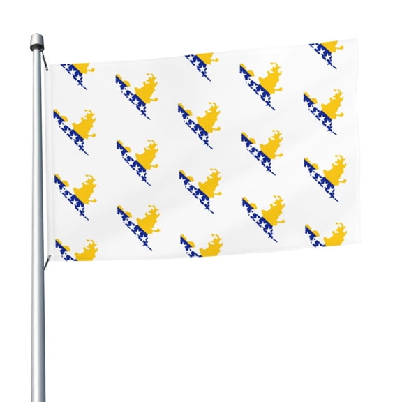 5ft X 8ft Bosnian Flag Map Flag Weather-Resistant Polyester Outdoor Decor