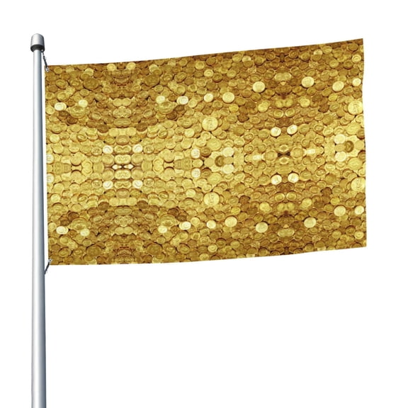 5ft X 8ft Gold Coins Amazing Flag Weather-Resistant Polyester Outdoor Decor
