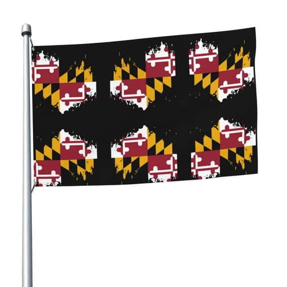5ft X 8ft Maryland Flag Heart Flag Weather-Resistant Polyester Outdoor Decor