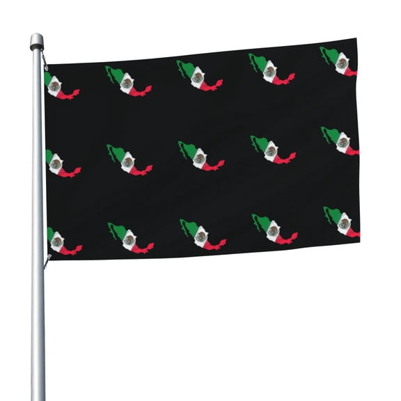 5ft X 8ft Mexico-Flag-Map Flag Weather-Resistant Polyester Outdoor Decor