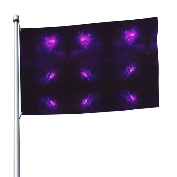 5ft X 8ft Nebula Galaxy Purple Flag Weather-Resistant Polyester Outdoor Decor