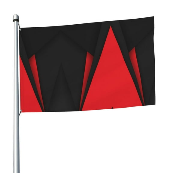 5ft X 8ft Red Black Abstract Flag Weather-Resistant Polyester Outdoor Decor