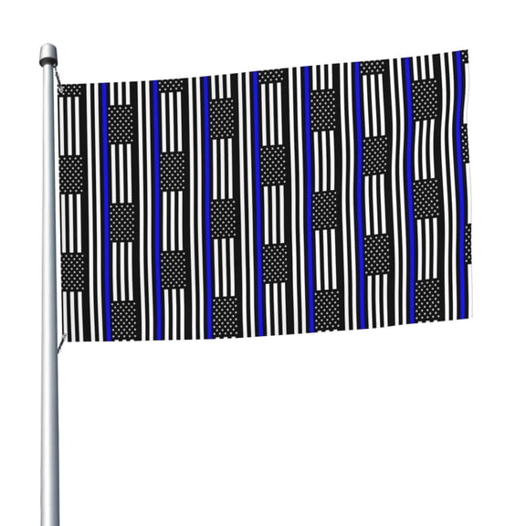 5ft X 8ft Thin Blue Line America Flag Flag Weather-Resistant Polyester Outdoor Decor