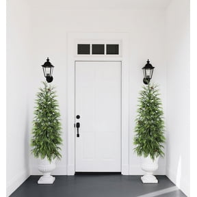 Nafresh 5ft Real Touch Norfolk Pine Tree, 60" UV Resistant Norfolk Pine Tree, with Realistic Pinecones & Full Branches for Front Porch Bedroom Livingroom Tabletop Holiday Decor, 2Pack