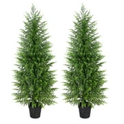 Nafresh 5ft Real Touch Norfolk Pine Christmas Tree, 60" UV Resistant Norfolk Pine Tree, with Realistic & Full Branches for Front Porch Bedroom Livingroom Tabletop Holiday Decor, 2Pack