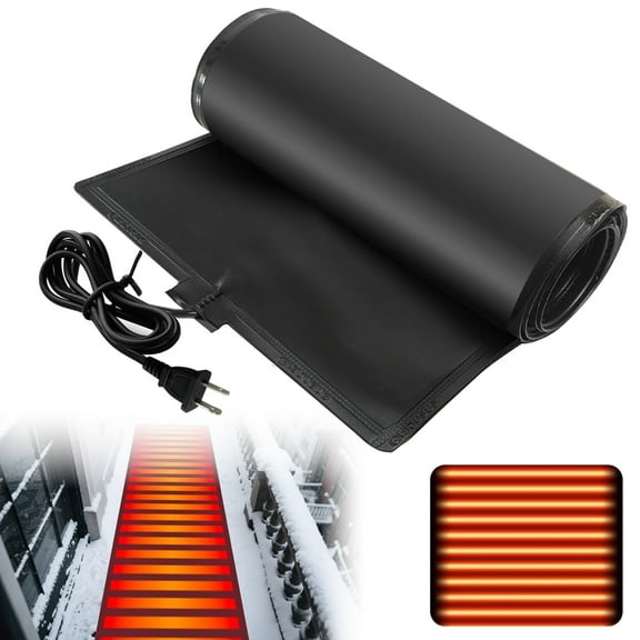 FullyWarms 5ft x 13in Heated Snow Melting Mats,120V 185 Watts for Roof,Driveway, Walkways, Sidewalks, Patios, Porch Winter Snow Removal