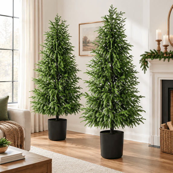5ftmas Tree Artificial Norfolk Pine Without Lights Real-touch Pe ...