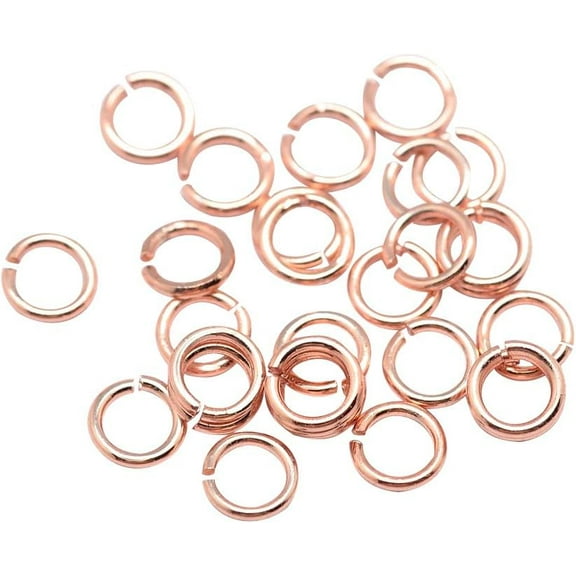 5g 40pcs 7mm Diameter Environmental Brass Open Jump Rings O Ring Rose Gold Jump Rings Closed but Unsoldered Split Rings Metal Connector Loops for DIY Jewelry Keychain Making