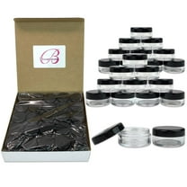5g/5ml High Quality Acrylic Leak Proof Clear Container Jars with Black Lids 50pcs