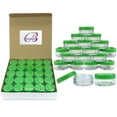 thumbnail image 1 of 5g/5ml High Quality Acrylic Leak Proof Clear Container Jars with Green Lids (100 Jars), 1 of 9