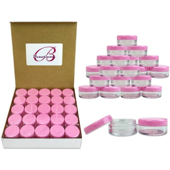 5g/5ml High Quality Acrylic Leak Proof Clear Container Jars with Pink Lids (2000 Jars)
