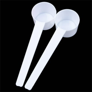 Uxcell Micro Spoons 5 Gram Measuring Scoop Plastic Round Bottom Mini Spoon  with Hole 30 Pack