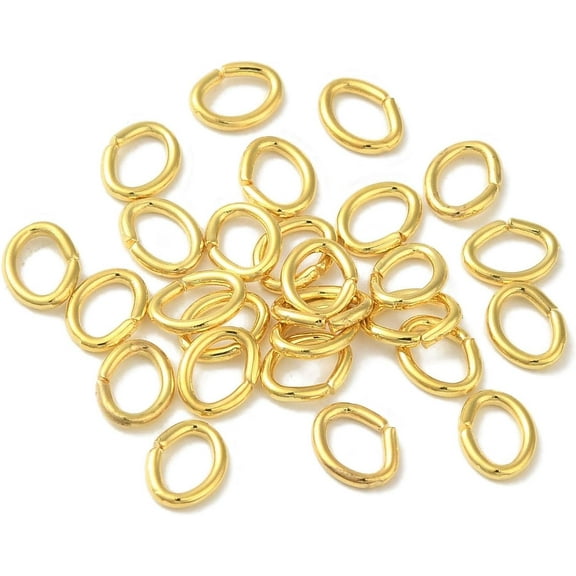 5g Open Jump Rings 304 Stainless Steel Open Jump Rings Oval Real 18K Gold Plated Connector Rings Open/Close Tools for Jewelry Making Necklaces Bracelet Earrings