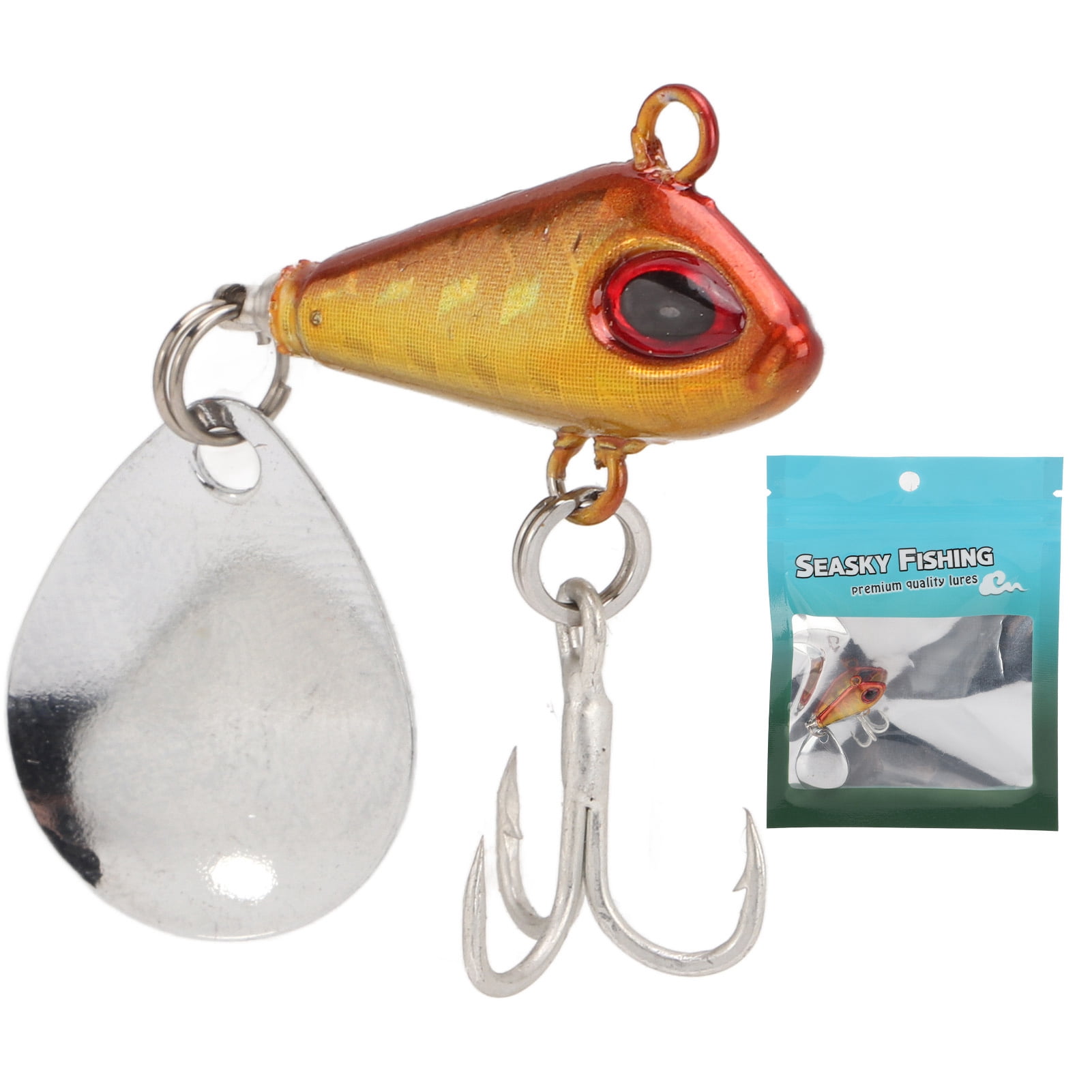 Fish Lures 10-Pack Metal Fishing Lures With Treble Hooks  7g Wobble Baits  For Bass In Freshwater & Saltwater (Silver & Gold) 10 Pack Fishing Lures  With Treble Hooks