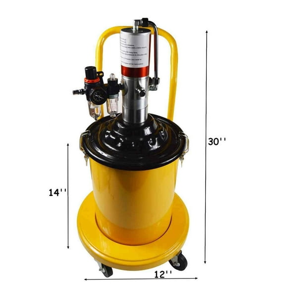 5gal Grease Pump Lubricator Air Pneumatic Compressed High Pressure #140046