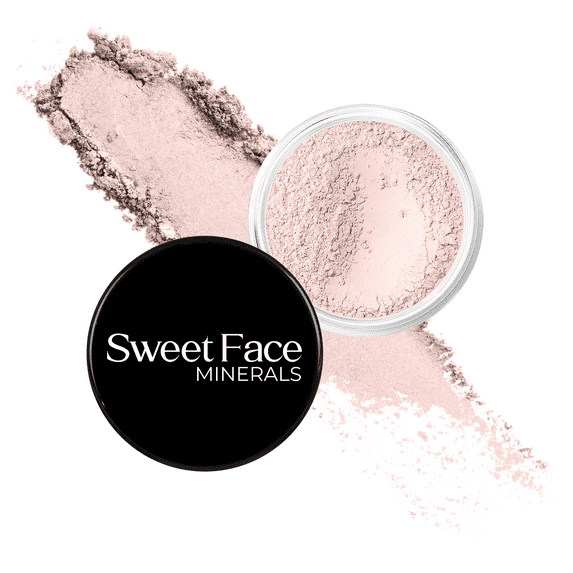 (5gm Starter Jar) Kisses Blush by SweetFace Minerals, Light Pink Blush for Cheeks, Blush Highlighter for Pink Glow, Waterproof Blush, Make up Blush for Girls, Blusher for Cheeks, Cool Tone Blush
