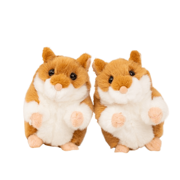 5in 2-Pack Cute Hamster Plush Toys for Kids, Soft Stuffed Animals, Brown & White