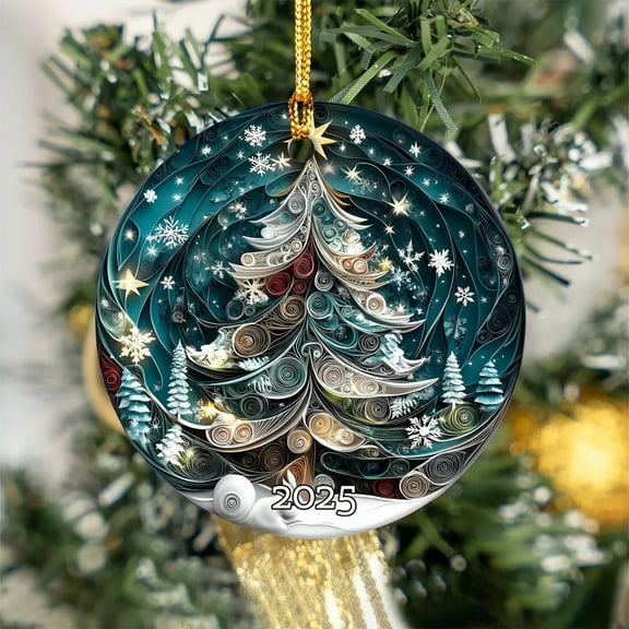 5in Acrylic Airplane Ornament - Aviation Themed Christmas Tree Decor, Shatterproof Holiday Hanging Pendant (Modern Flat Design)