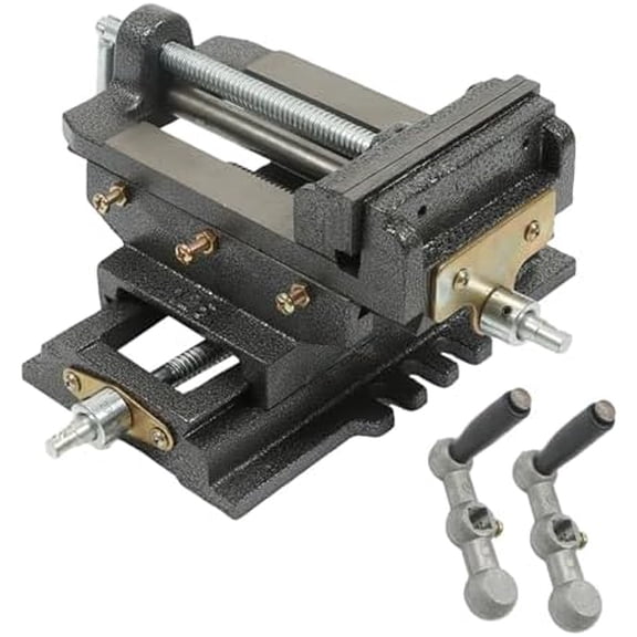 5in Drill Press X-Y Compound Heavy Duty Vise Double Way Cross Slide Vise Clamp Machine