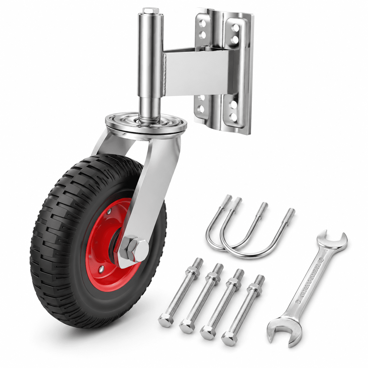 5in Heavy Duty Spring Loaded Gate Caster Wheels with Rubber Tire for ...