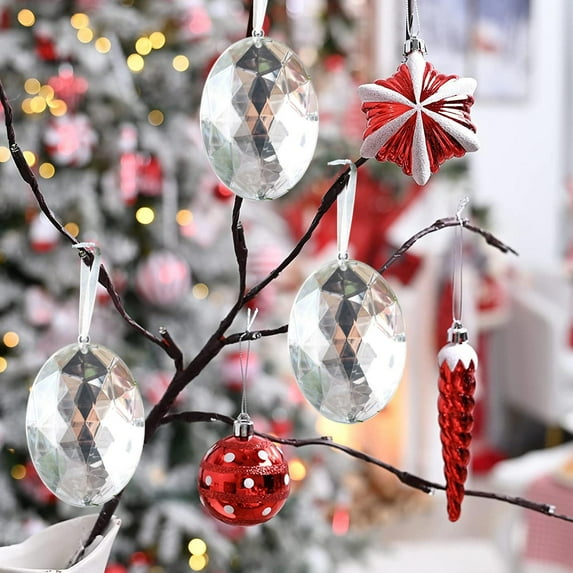 5in Jewel Ornament Square Jewel Ornaments for Christmas Tree Acrylic Large Christmas Gem Decorations for Xmas Wedding Valentines Holiday Party Decor 1PCS