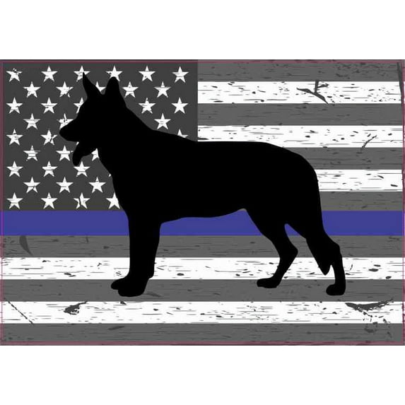 5in X 3.5in Canine Blue Lives Matter Sticker Vehicle Window Flag Stickers
