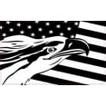 thumbnail image 1 of 5in X 3in Black and White Eagle American Flag Sticker Vinyl Bumper Decal, 1 of 1