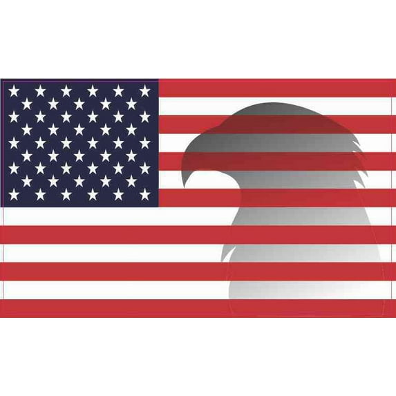 5in X 3in Eagle Shadow American Flag Sticker Vinyl Patriotic Bumper Decal