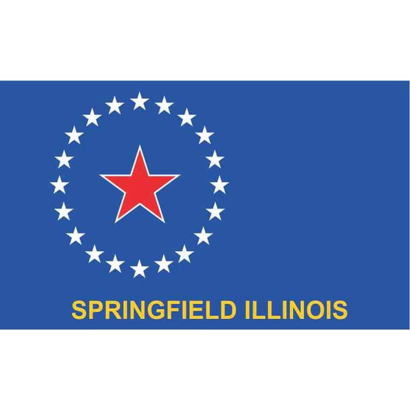5in X 3in Springfield Illinois Flag Sticker Vinyl Bumper Decal Stickers