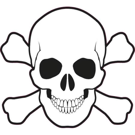 5in X 5in Skull and Cross Bones Bumper Sticker Vinyl Truck Window Decal