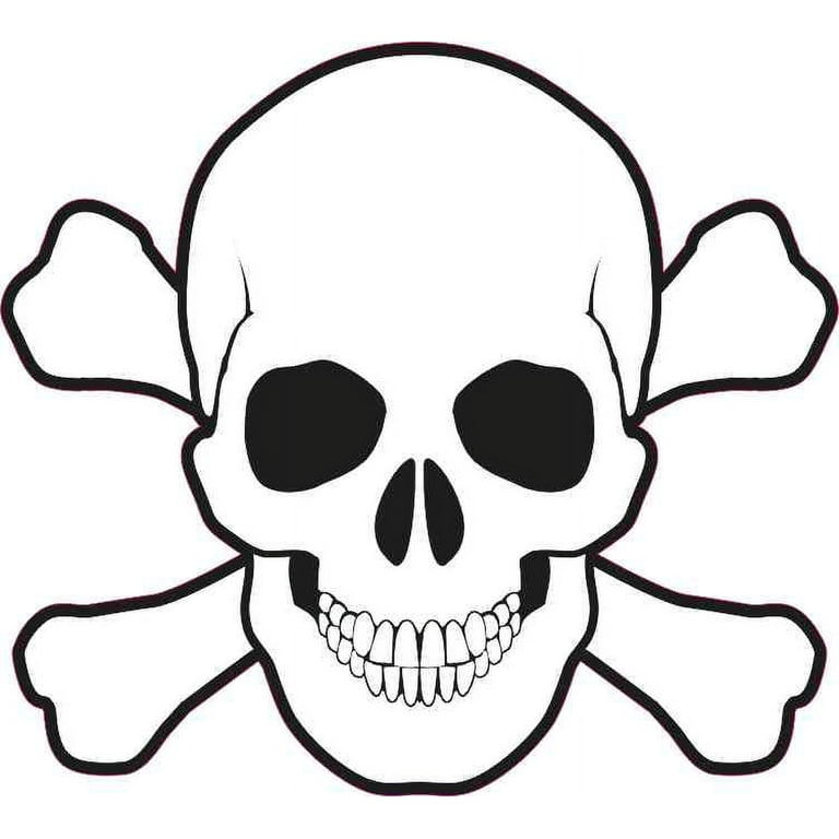 Pirate Skull and Crossbones Color Window Decal Sticker