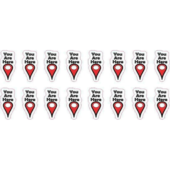 .5in x 1in You Are Here Pointer Stickers