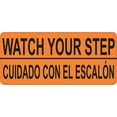 thumbnail image 1 of 5in x 2.25in English Spanish Watch Your Step Sticker, 1 of 1