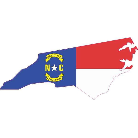 5in x 2.5in Die Cut North Carolina Sticker Vinyl State Bumper Stickers
