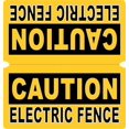 thumbnail image 1 of 5in x 2.5in Fold Over Caution Electric Fence Sticker Vinyl Sign Stickers, 1 of 3