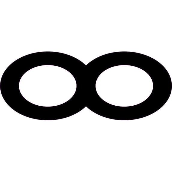 5in x 2in Black Infinity Symbol Sticker