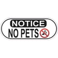 thumbnail image 1 of 5in x 2in Oblong Notice No Pets Sticker, 1 of 1