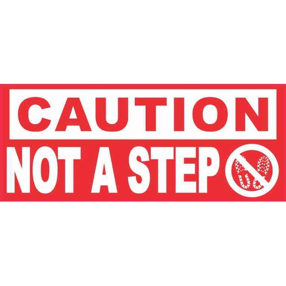 5in x 2in Red Symbol Caution Not a Step Magnet