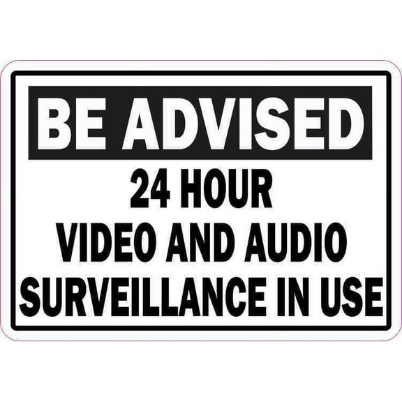 5in x 3.5in 24 Hour Video and Audio Surveillance Sticker