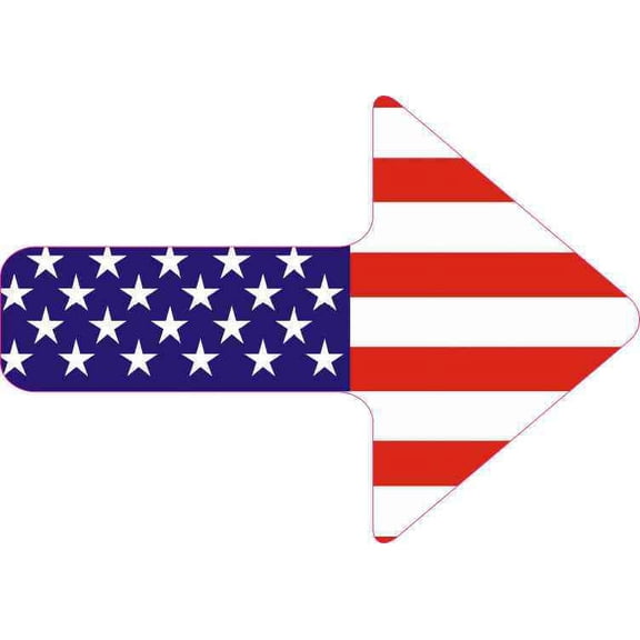 5in x 3.5in American Flag Arrow Sticker Vinyl Sign Pointer Symbol Stickers