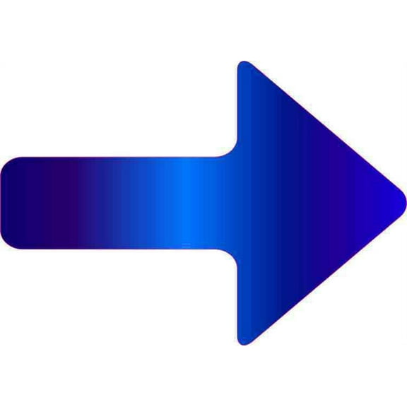 5in x 3.5in Blue Fade Arrow Sticker Vinyl Sign Symbol Pointer Stickers