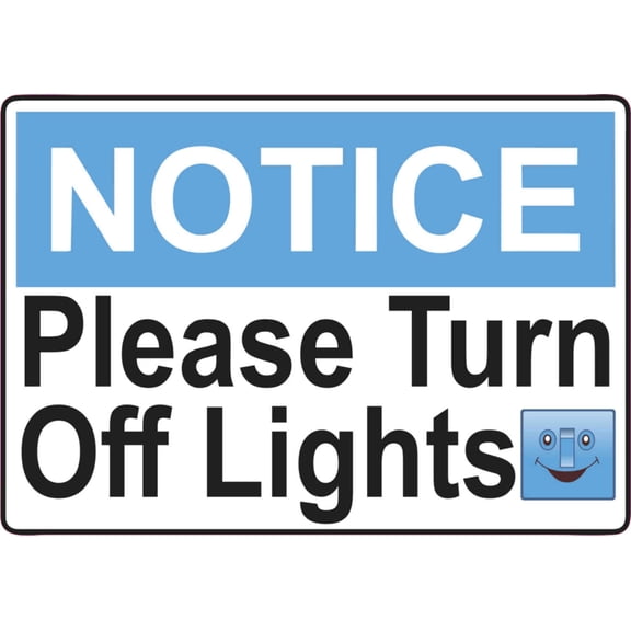 5in x 3.5in Blue Please Turn Off Lights Magnet Vinyl Magnetic Door Sign
