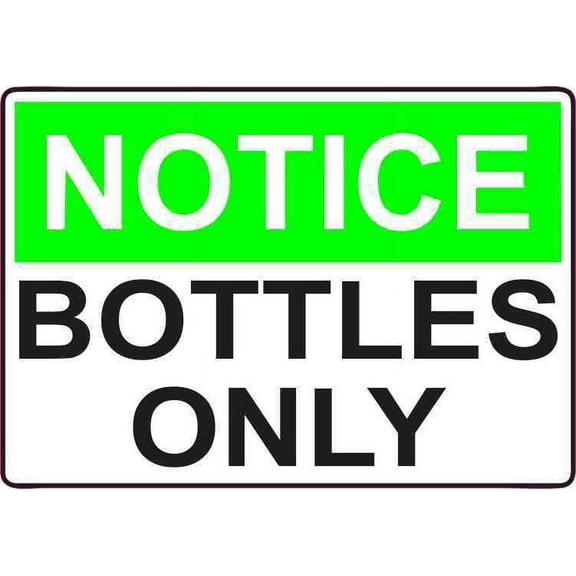 5in x 3.5in Bottles Only Decal Vinyl Decals Stickers Sign Business Sticker