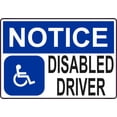 thumbnail image 1 of 5in x 3.5in Disabled Driver Sticker Vinyl Car Truck Sign Notice, 1 of 1