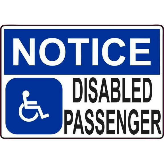 5in x 3.5in Disabled Passenger Magnet Vinyl Magnetic Vehicle Handicap Sign