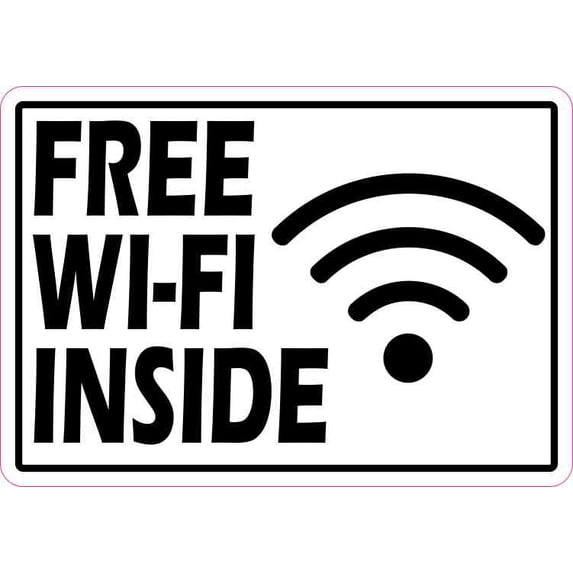 5in x 3.5in Free Wi-Fi Inside Sticker Vinyl Sign Decal Business Stickers