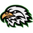 thumbnail image 1 of 5in x 3.5in Green Eagle Head Mascot Sticker Vinyl School Bumper Stickers, 1 of 1