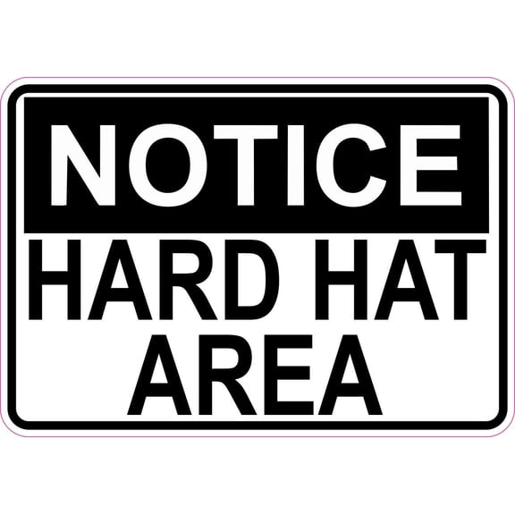 5in x 3.5in Hard Hat Area Magnet Construction Signs Magnetic Safety Sign