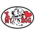 thumbnail image 1 of 5in x 3.5in Labrador Oval I Love My Dog Sticker, 1 of 3
