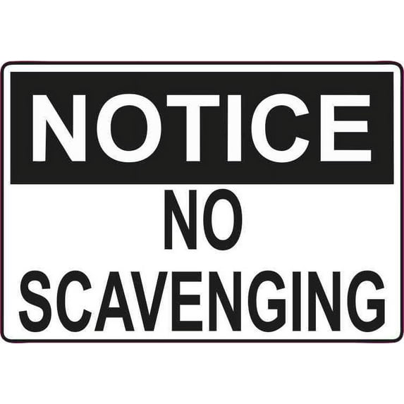 5in x 3.5in No Scavenging Sticker Vinyl Door Sign Wall Signs Stickers